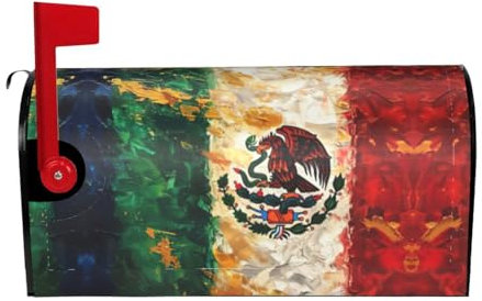 Mexican American Flag Print Unique Mailbox Covers,Spring Mailbox Decoration,For Spring,Summer,Easter