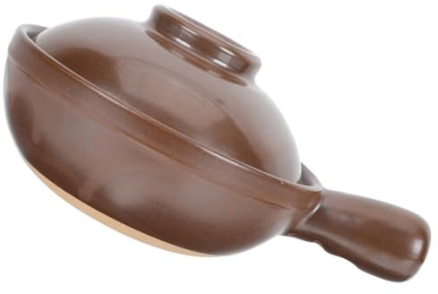 Cazuela Tradicional de Barro 950ml Asa Lateral y Tapa