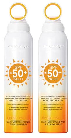 Sonnenschutz Spray LSF 50, Transparent Sonnenspray Für Gesicht Und Körper, Broad Spectrum Sunscreen Mineral Spray, Wasserfest, Gegen UVA und UVB, Für empfindliche Haut (2)