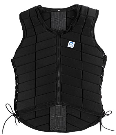 Gilet da equitazione da donna, comodo, protezione per il corpo, taglia S, colore: nero, taglia S