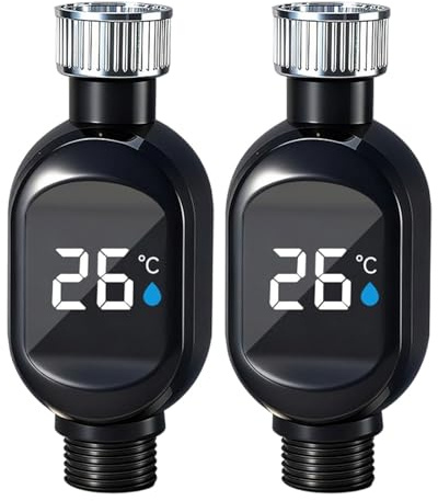Alcachofa de ducha impermeable con pantalla térmica con pantalla de temperatura, sensores pequeños, ajuste de acero, fácil de instalar para el hogar, cabezal de ducha con temperatura