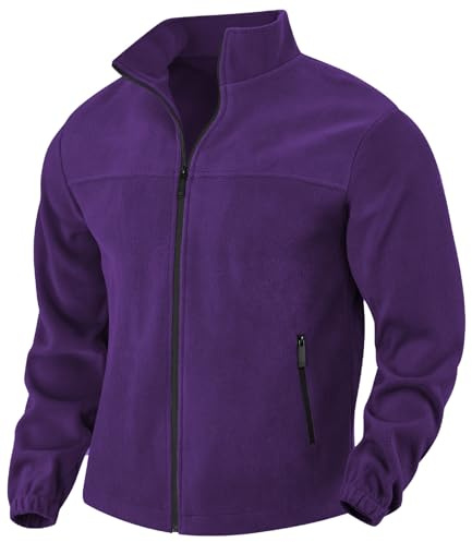PADOLA Veste Polaire Homme Col montant Manteau Uni Blouson avec Poches Zippées Hiver Pull d'extérieur Chaude Zippé Pull Veste de Travail mi Saison Polaires de Randonnée Coupe Vent