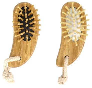 NOLITOY 2 Stück Airbag Holzkamm für Damen Sanfter Kopfhautmassage Kamm mit Elastischem Luftpolster Antistatisch Fördert Durchblutung Haarpflege Wellness Tool für Zuhause