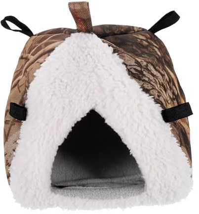 iplusmile Cachette Chaude pour Hamster Et Chinchilla en Coton Épais, Petite Maison Suspendue Feuilles, Nid Confortable D’Hiver, Fournitures pour Petits Rongeurs Et Animaux Domestiques