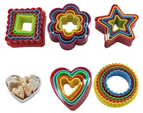 Set di formine per biscotti, taglierina da forno in plastica da 25 pezzi, pressa per biscotti a forma rotonda, stampi per dolci natalizi fai-da-te