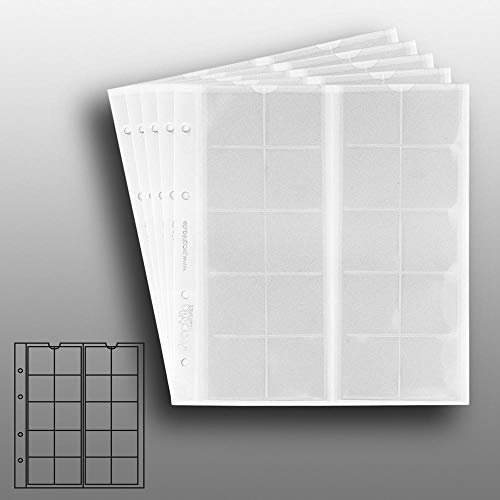 5 numismatische Prophila Münzhüllen, je 20 Fächer bis 34 mm Ø, z.B. für 2-Euro-, 5-Euro-, 10-Euro-Gedenkmünzen