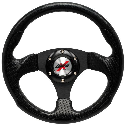 AutoStyle Universal Sportlenkrad 'Eruption' - Ø295mm | Schwarz PU-Leder + Schwarze Speichen