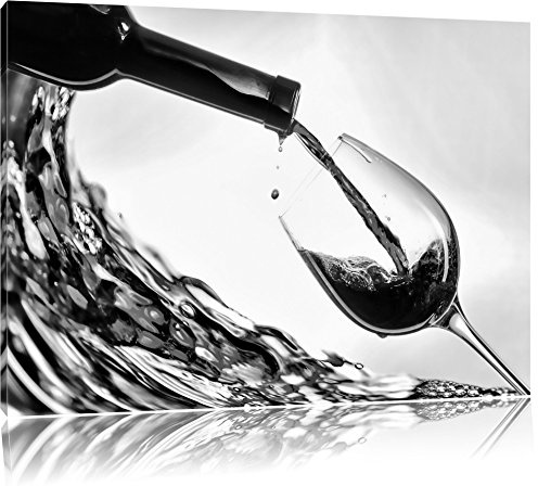 Pixxprint Monocrome, Wein, Größe: 60x40cm, Leinwandbild, fertig gespannt, Wandbild, Dekoration, Kunstdruck, kein Poster