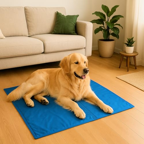 Procyon Kühlmatte für Hunde – Gel-Kühlmatte druckaktiviert - kein Einfrieren oder Kühlen - Verwendung drinnen, draußen oder im Auto (XL (110x70cm))