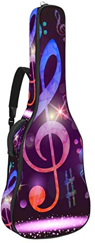 Gitarrentasche mit Reißverschluss, wasserdicht, weich, für Bassgitarre, Akustik- und klassische Folk-Gitarre, bunte Musik