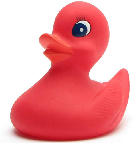 Paperella da bagno rossa, motivo: scritta I Duckshop, lunghezza: 10 cm