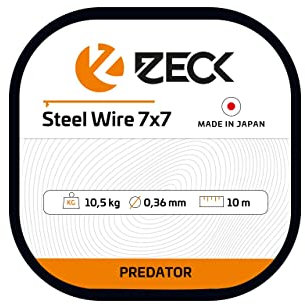 Zeck Angeln Raubfischvorfach Stahlvorfach Meterware - 7x7 Steel Wire 10,5kg 10m