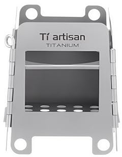 Ti artisan Titanium Wood Stove Foldable Portable Alcohol Stove Camping Backpacking Stove for Outdoor Camping Picnic BBQ (WS006ST)