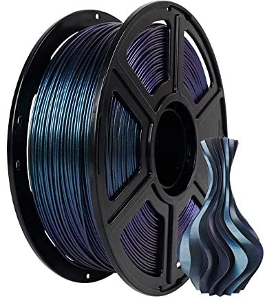 FLASHFORGE Mehrfarbiges PLA 3D-Drucker-Filament,Schneller Farbwechsel 3D-Druck Filament 1.75mm, Chamäleon 3D-Druck Filament Wechselnde Farben Mit Licht, Passen Die Meisten 3D-Drucker,Gebranntes Titan