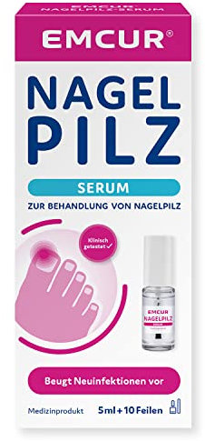 Emcur® Serum | mit Behandlungsplan | mit 10 Nagelfeilen | Zehennägel Fingernägel | als Fläschchen mit Applikator | 5 ml I ausreichend für bis zu 3 Monate