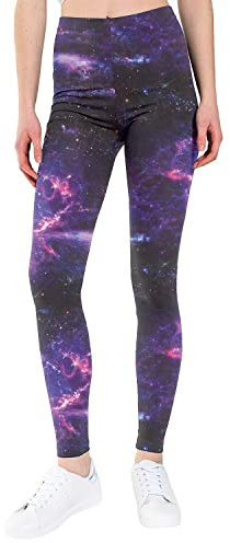 JESKIDS Girls Prints Leggings Casual Yoga Pants Tights Trousers for Kids in 10-11 Years Purple Cosmic