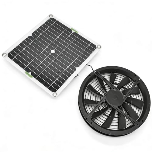 Solar Panel Fan Kit, Abluftventilator für Kleine Hühnerställe, Gewächshäuser, Schuppen, Haustierhäuser, Fensterauspuff, DIY-Kühlventilator