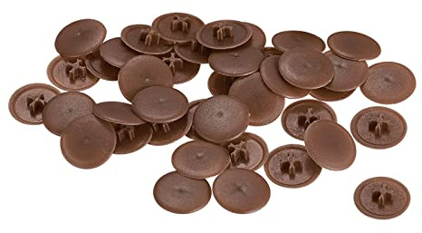 sourcing map Screw Cap Covers, 40pcs 17x4mm Plastic Screw Decoration Cover for Phillips Cam Fitting Nut Self-Tapping Screw, Dark Brown
