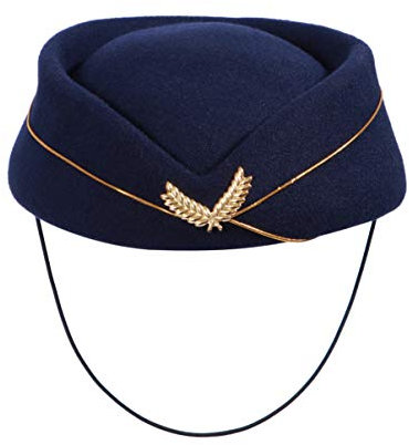 PRETYZOOM Stewardessenmütze Für Damen Wollmütze in Marineblau Einheitsgröße Für Kostüm Cosplay Und Musical-auftritte Superweiche Textur Für Optimalen