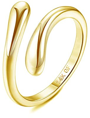 Morfetto 14K Gold Gefüllte Zehenring Für Frauen Hypoallergen - Einstellbare Offene Kleine Ringe Gold Riesige Band CZ Zehenringe Dreireihige Zehenring Goldene Fußschmuck Umarmen