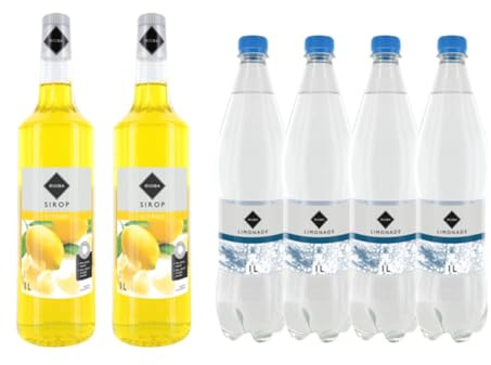 Lot Sirup Rioba & limonade:Sirup Rioba Zitrone (2x1L)- Rioba-limonade (4x1L)