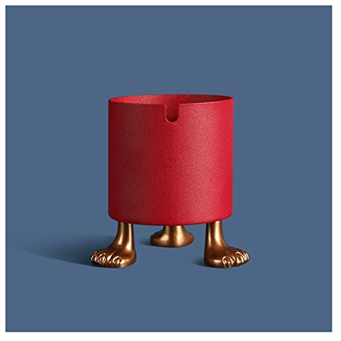 CULPRT Metall Aschenbecher Windschutz Aschenschale Süße Katzenkrallen Aschenbechhalter Für Raucher Desktop Asche Tablett Für Home Office Decoration, Aschenbecher/Rot/Goldene Füße