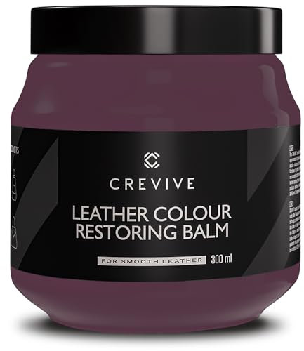CREVIVE Juego de reparación de cuero burdeos (burdeos) 300 ml – Cuidado de cuero coche – Reparación de cuero sofá – Reparación de asiento de coche