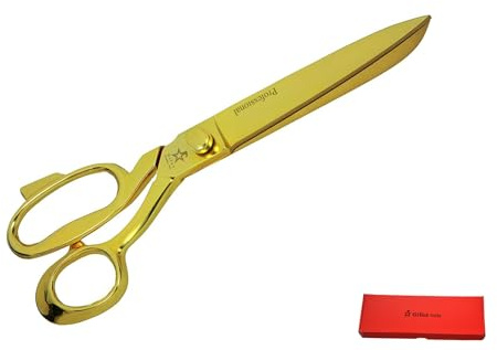 Gifaz Goldene Scheren für Einweihungen und Zeremonien - Scherenschnitt, Gehärtete Stahlscheren mit vernickelter und vollständig vergoldeter Oberfläche 300 mm Made in Italy (30 cm)