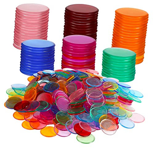 ifundom 500 Stk 19 mm Bingo-Chips Bulk-Chips Bingo-Chips Kunststoff Token fasching zubehör faschingsaccessoires bunte Bingo-Chips klare Bingo-Chips Waffel Münzen zählen Kind Plastik