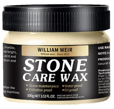 Cire de polissage pour pierre – 1/2 pièces de protection pour la restauration de la pierre, 100 g de crème de polissage pour marbre résistante à l'humidité | Pâte d'entretien naturelle brillante pour