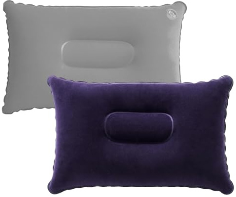 2 Pcs inflatable pillow, Camping Pillow, Blow Up Pillow, Inflatable Pillows for Camping Folding Ultralight Inflatable Pillow travel pillow Back Lumbar Support Pillow for Camping Office Hiking Fishing