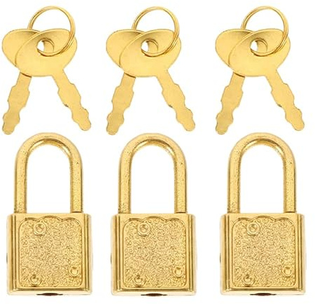 ibasenice Pirate Treasure Chest Padlock Small Plastic Mini Locks with Keys for Kids DIY Toy Box Latches Party Game Accessories