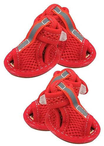 BESPORTBLE 4stücke Schutzschuhe Für Hunde Atmungsaktive Hundeschuhe Aus rutschfeste Haustierschuhe Leicht Auszuziehen Für Sommer Bequem Tragend Modisch Und Attraktiv Für Hund
