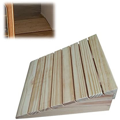 Solid Wood Wheelchair Ramps for Doorways Portable Dog Ramp for Front Door/Garage 6inch Rise Threshold Ramp Pet Ramp for Elderly Dogs (Size: 31x30x9cm)