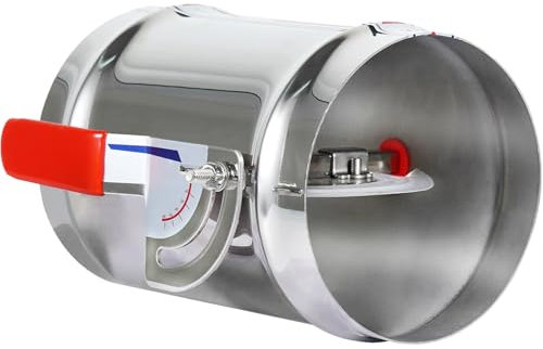 TOP-VIGOR 6 Inch HVAC Duct Manual Volume Backdraft Damper, Full Stainless Steel Airflow Control for Range Hoods, Fans, Pellet Stove Pipes, Dryer Vents, Adjustable Volume Damper with Sleeve (1 Pc)