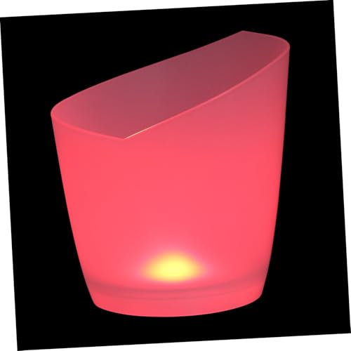 OFFSCH Glowing Ice Bucket Outdoor White Ice Cube Bucket for Drinks Multipurpose Storage Pail Leakproof Rustproof Easy to Clean