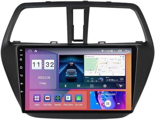 Generico Autoradio Touchscreen Android 12.0 per su-Zuki S-Cross SX4 2012-2017 Navigazione satellitare GPS 9'' Touchscreen Lettore multimediale Dvd Ricevitore FM con 4G 5G WiFi SWC DSP Carplay M150S