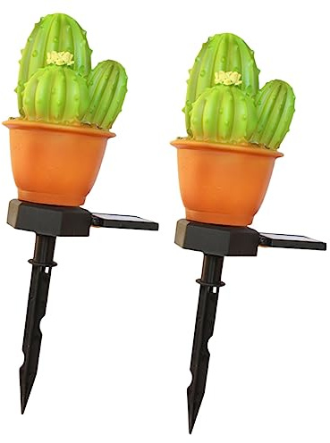 TOYANDONA Lot De 3 Lampes Solaires Cactus Led Étanches Pour Jardin Et Pelouse, Éclairage Extérieur à Énergie Solaire, Décoration De Terrasse Et Allée, Lumière De Paysage Solide Fil