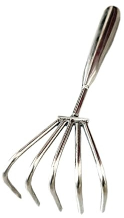 Dualoai Râteau à Griffes Portatif pour La Collecte Des Coquillages et Des Fruits de Mer, Outil Portable pour La Pêche Aux Palourdes, 5 Dents 9 Cm