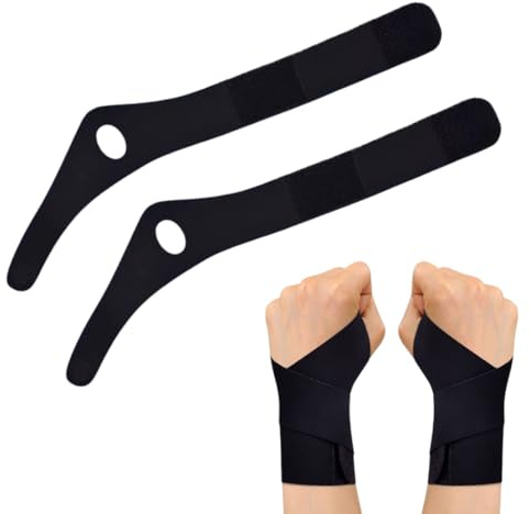 OUDQFCJ 2 PCS Muñequeras Deportivas, Muñequera para Tendinitis y Tunel Carpiano, Ideal para Fitness, Gym y Actividades Diarias (Negro)