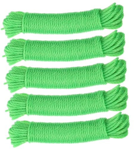Mikikit Set de 5 Tendederos de Nailon Antideslizantes y Resistentes al Viento para Secado Exterior en Jardín o Viaje