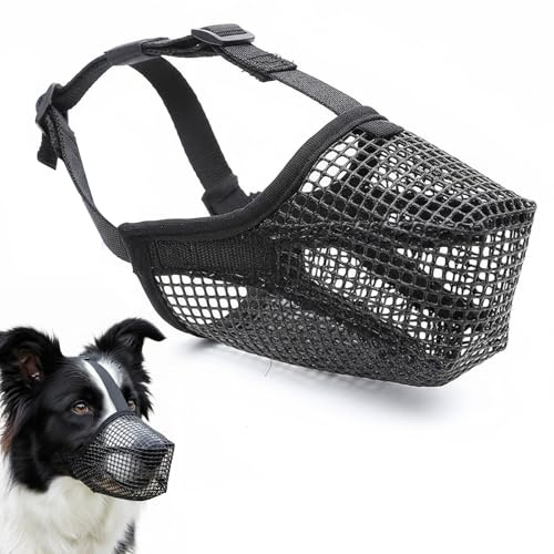 Maulkorb Für Große Hunde, 1 Atmungsaktiver Hundemaulkorb, Maulkorb Für Mittlere Hunde, Weiches Mesh Design Mit Verstellbarem Riemen Für Training Und Giftköderschutz-Größe L