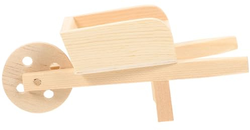 ORFOFE Miniature Wheelbarrow Model and Cart Model for Dollhouse Accessories, Wooden Simulation Farm Trolley with Detailed Design, Mini Garden Decoration Suitable for Micro Landscape