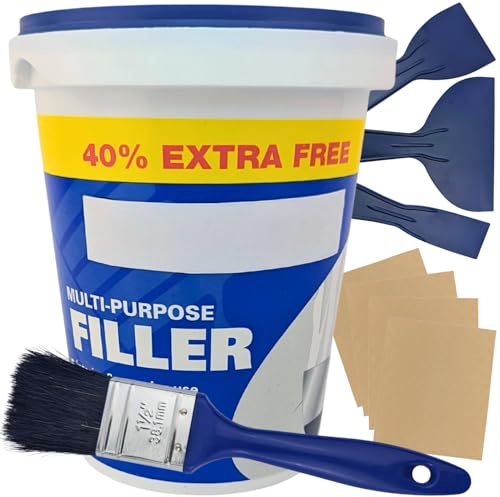 Ready Mixed Plaster & Wall Filler Kit 840g - White, Fills Holes & Cracks