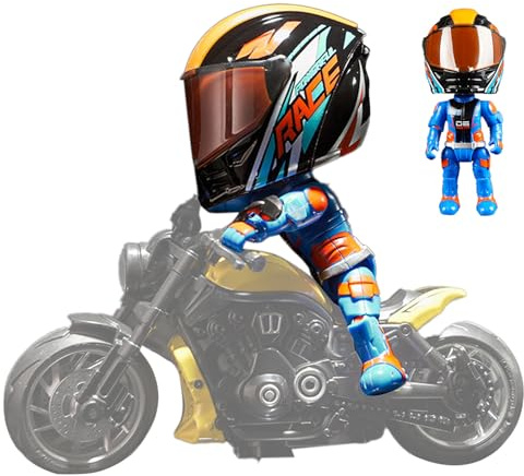 Genérico Muñeca De Motocicleta Transformadora: Figura De Acción En 3D Versión Q, Juguete Coleccionable con Articulación Móvil, Modelo De Motociclista, Construcción De Duradero con Extremidades Ar