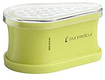 Beter - Rimuovi smalto per pedicure con serbatoio, rimuove calli e pelle morta dai piedi, acciaio inossidabile, con lima per pedicure