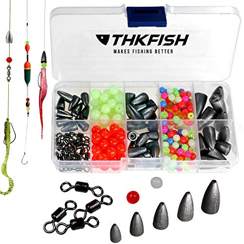 THKFISH Angeln Gewichte Angelzubehör Set Blei Angeln Carolina Rig Texas Rigs Angelgewichte Set 339Stück