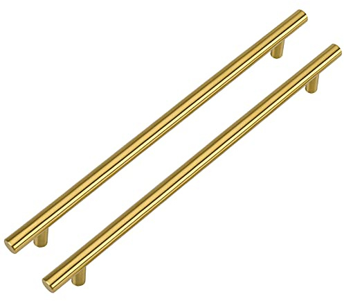 LONTAN 10 Stück Küchengriffe 256mm lochabstand Griffe für Küchenschränke Gold Möbelgriffe, Schrankgriffe Gold Schubladengriff Schrankgriffe Edelstahl