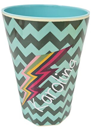 Elfenstall Rice Becher Tall Large mit Wunsch-Namen personalisiert - zu Nikolaus, Weihnachten oder Geburtstag (ZigZag Blitz)