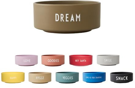 Design Letters Ciotole in porcellana | Ciotola per snack in ceramica | Ciotola profonda 300 Ml | Ciotola da portata, Lavabile in lavastoviglie | Scodelle Rotonde per Insalata, Cereali, Zuppa, Dessert